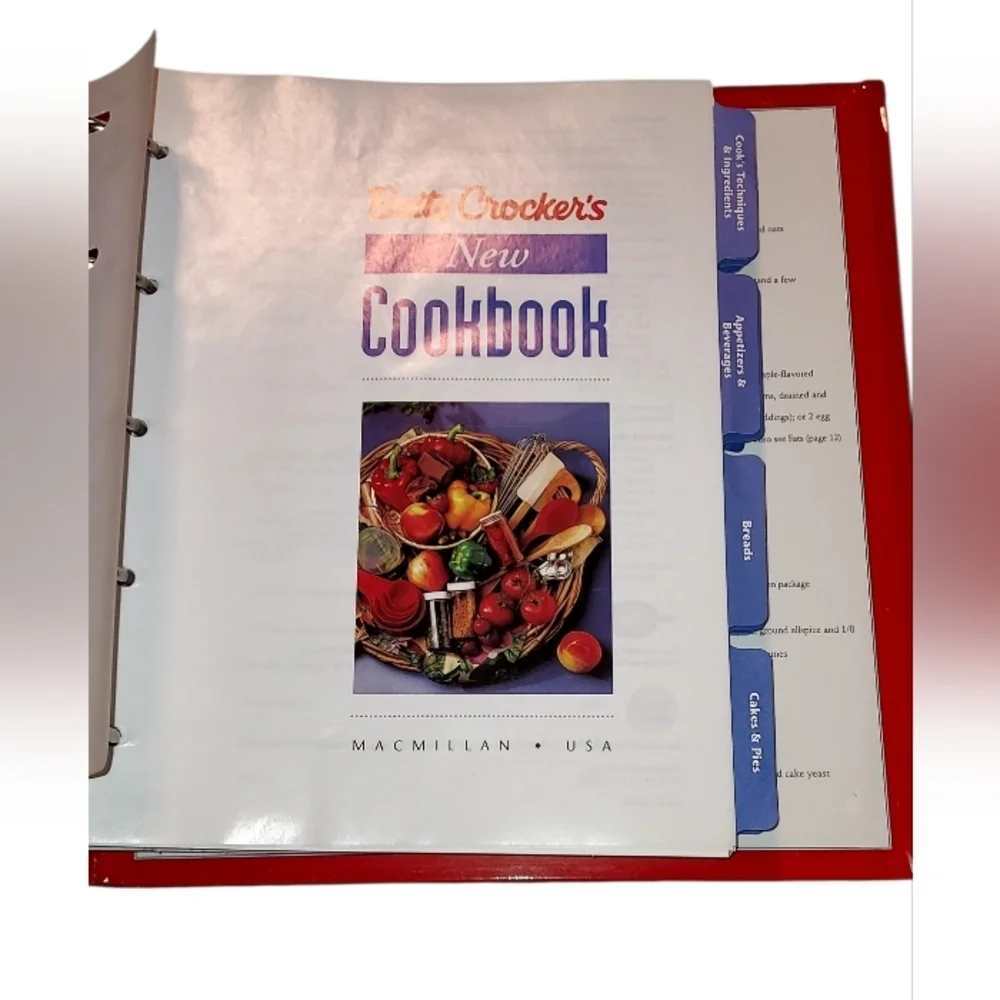 Betty Crocker New Cookbook with Red and White Cover 1996